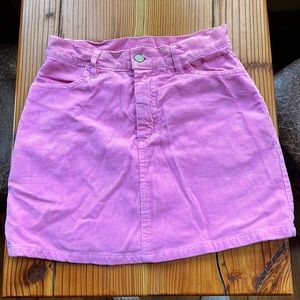 RARE Brandy Melville Pink Corduroy mini skirt
